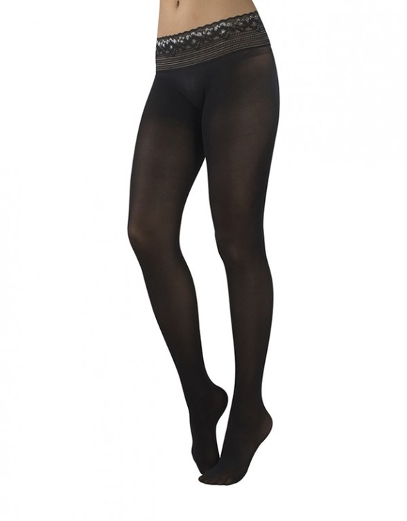 CALZITALY SEAMLESS TIGHTS, NO SEAM PANTYHOSE, OPAQUE TIGHTS, BLACK, 50  DEN, S, M/L, ITALIAN HOSIERY