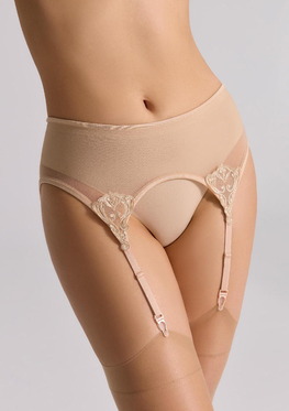 Image of Marilyn Garter belt with embroidery and crystal - MICHELLE